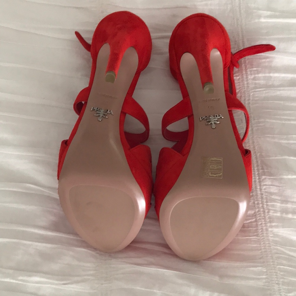 Prada platform red suede Stilettos - Picture 5 of 5